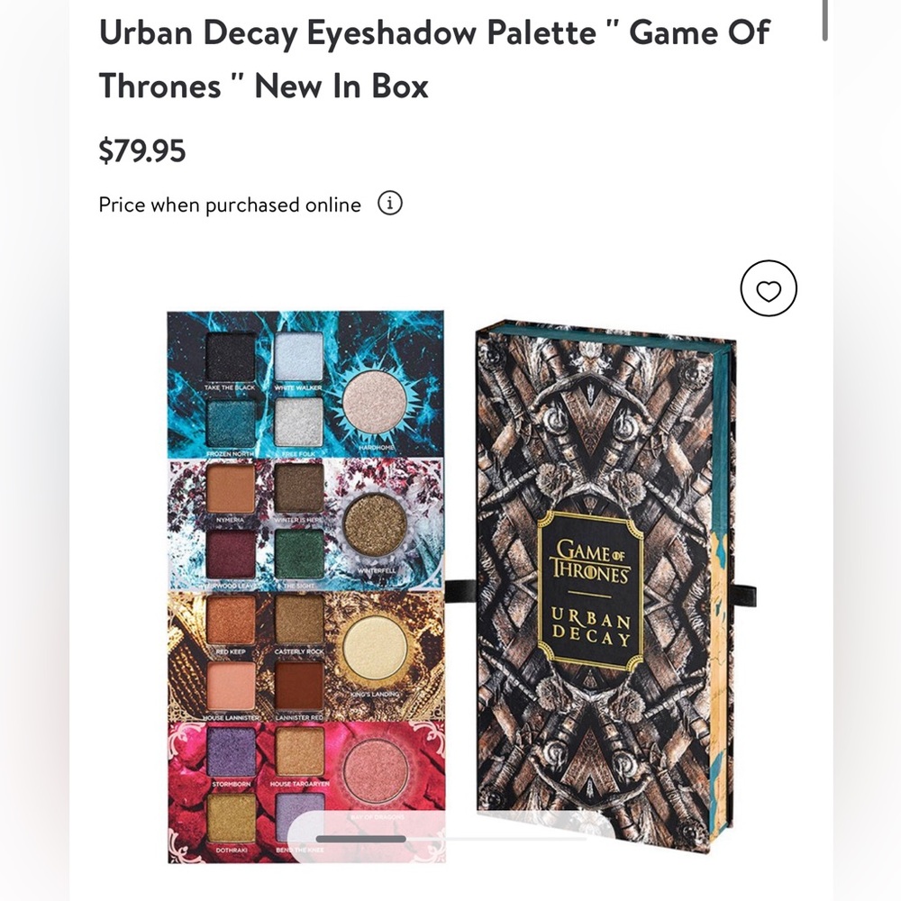 BRAND NEW ⭐️ Urban Decay Eyeshadow Palette, Game Of Thrones theme